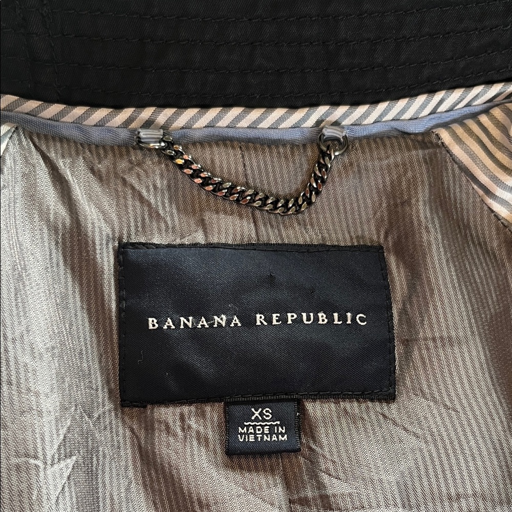 banana republic black belted trench coat XS quiet luxury old money fall capsule - Picture 8 of 14